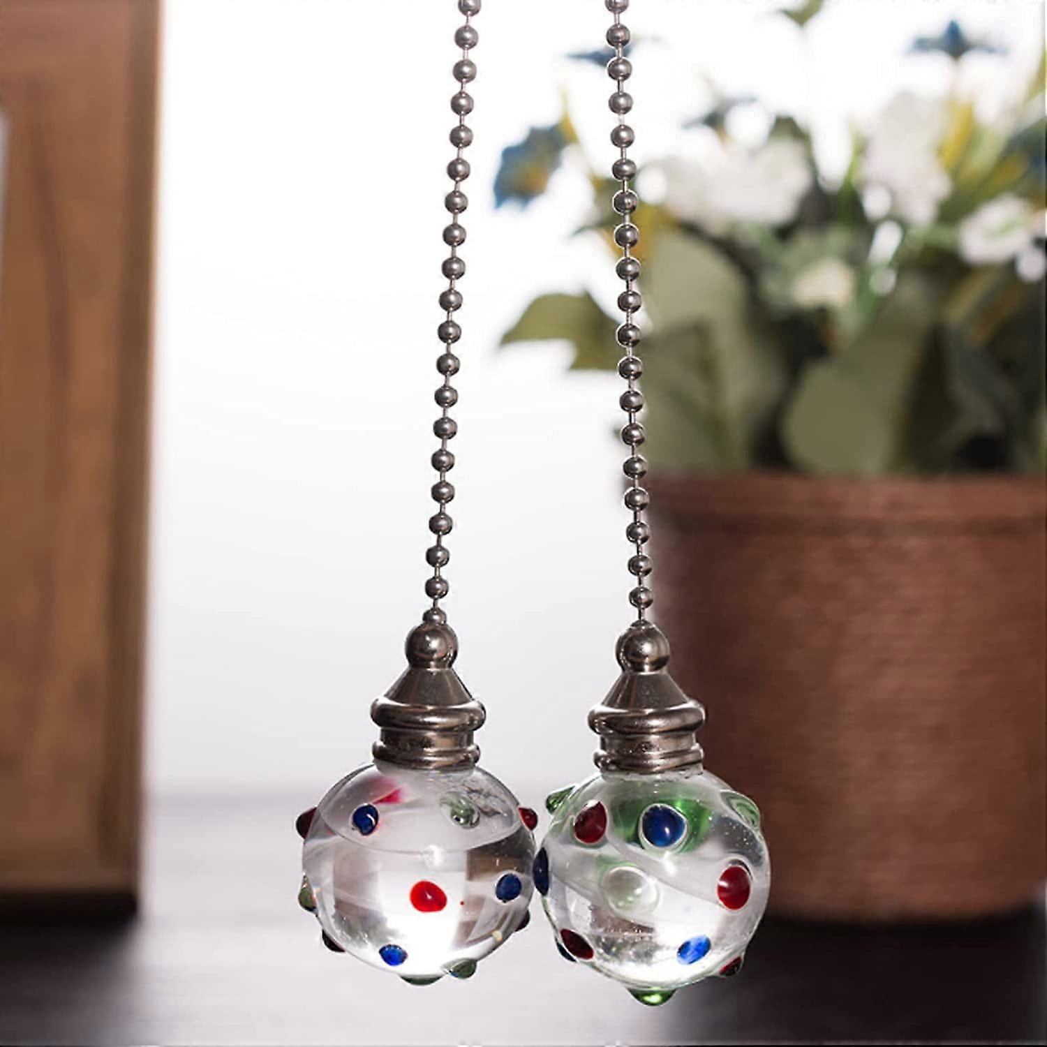 Ceiling Fan Pull Chains,Crystal Glass Rhinestones Pendant Pull Chain Extension