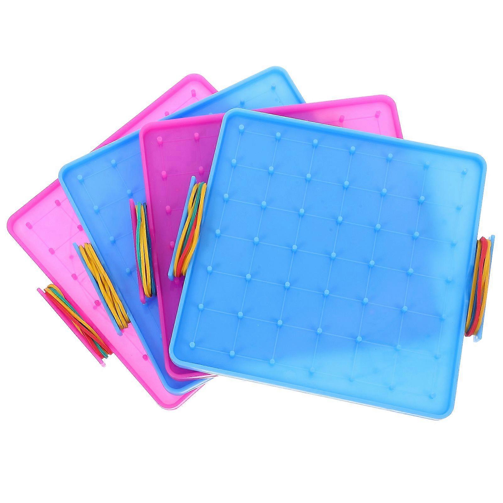 4pcs Geoboard Pegboard Plastic Nail Board Geometric Shape Learning Tools Random Color