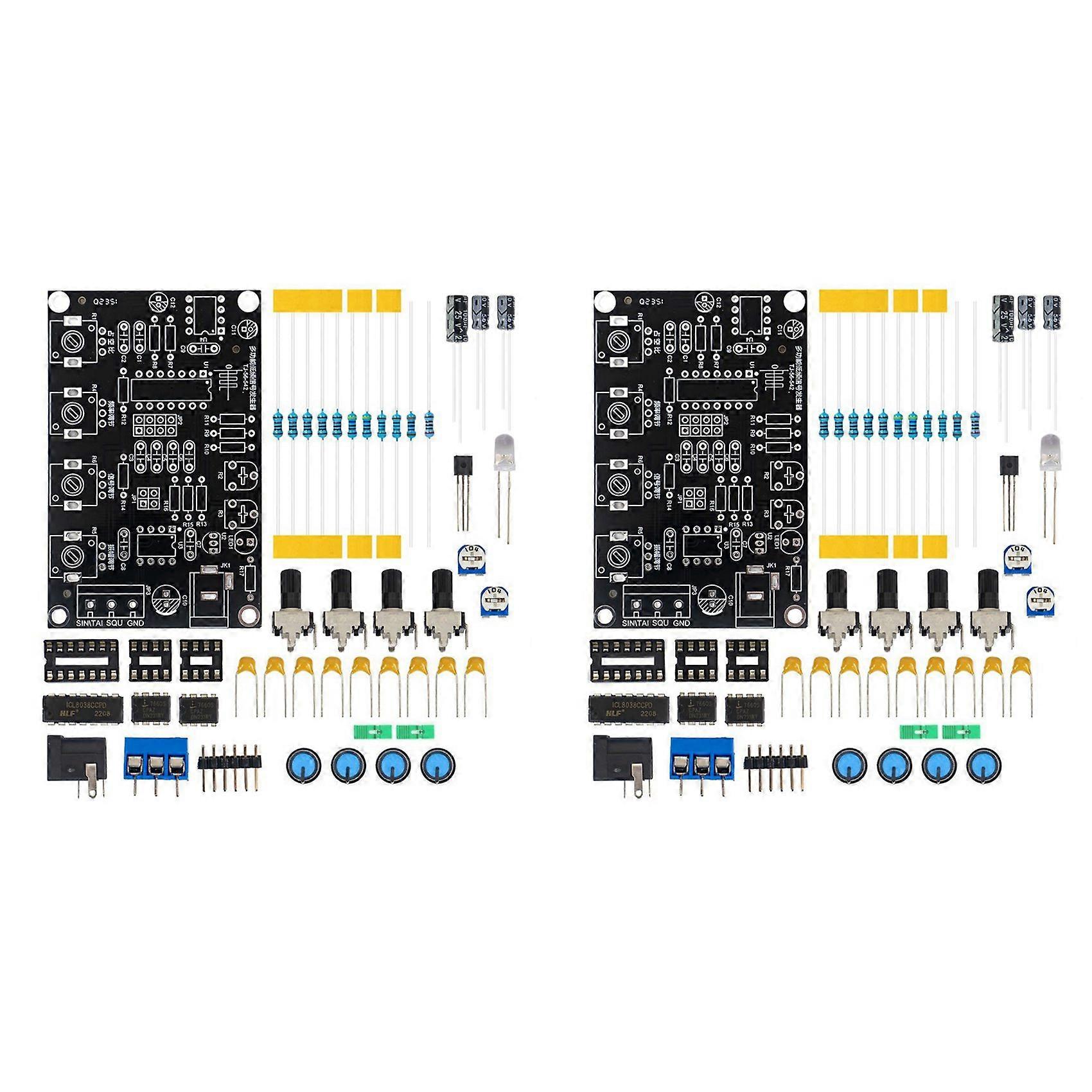 2X ICL8038 Function Signal Generator Module Sine Square Triangle Signal Generators DIY Welding Practice Kit Without Case