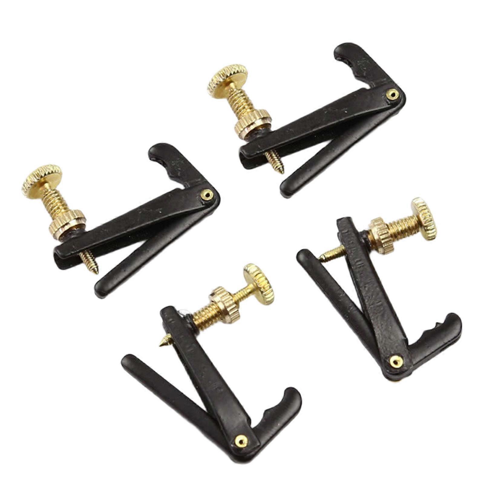 4Pieces Practical Violin Fine Tuning Hook Metal String Turner Metal Texture for Enhanced Durability and Performances Multicolor