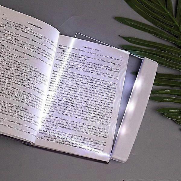 Bedside reading lamp, transparent LED full-page lighting panel, wireless white