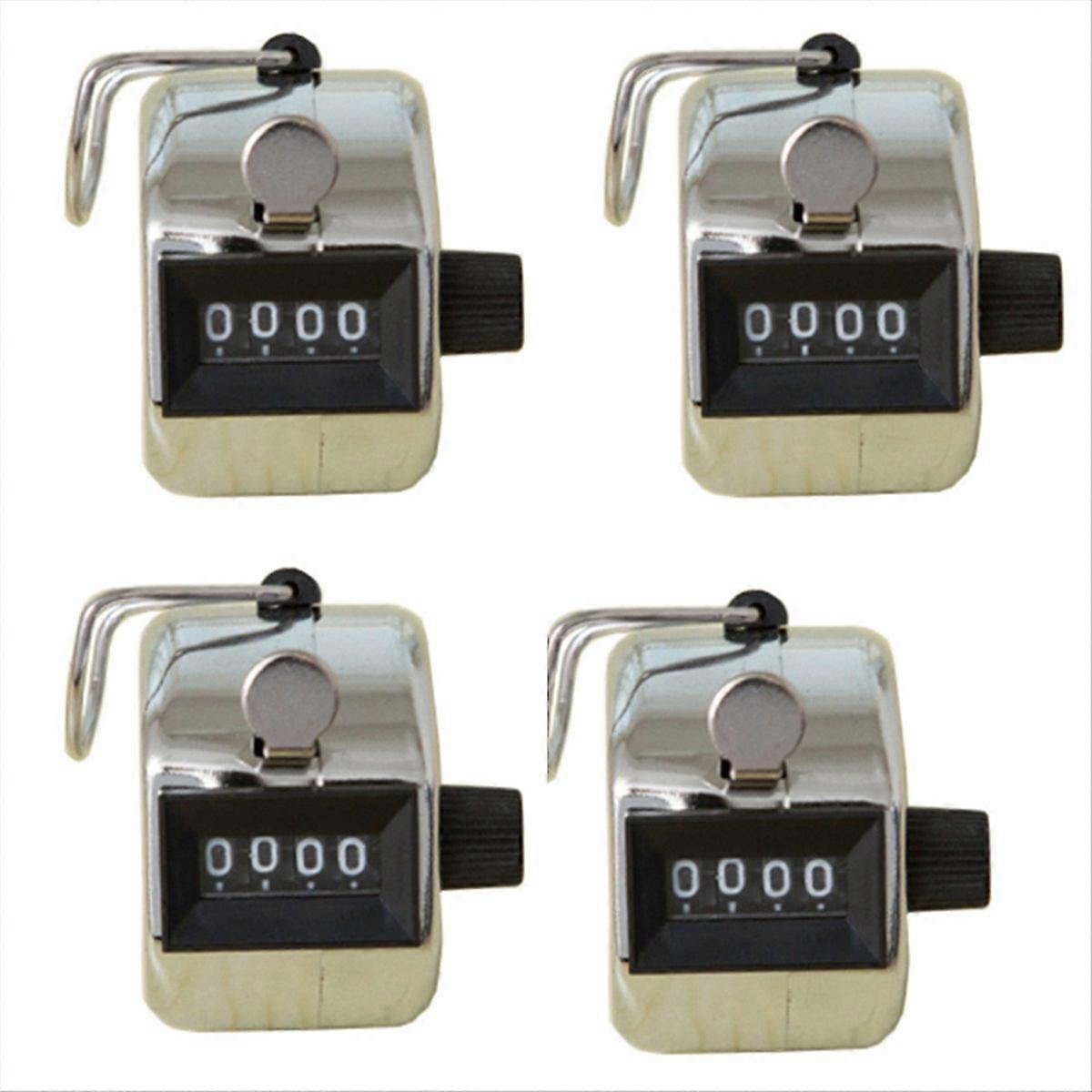 4pcs 4 Digit Number Counters Plastic Shell Hand Finger Display Manual Counting Tally Clicker Timer S