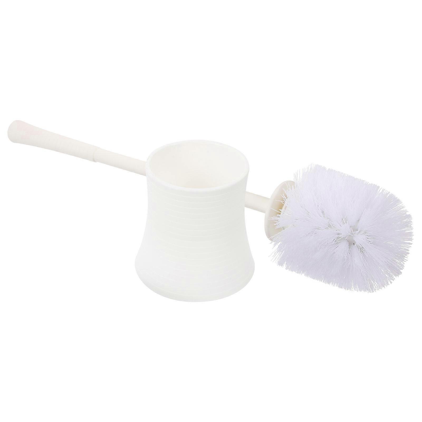 Wc Cleaning Tool with White Plastic Handle for Bathroom Use