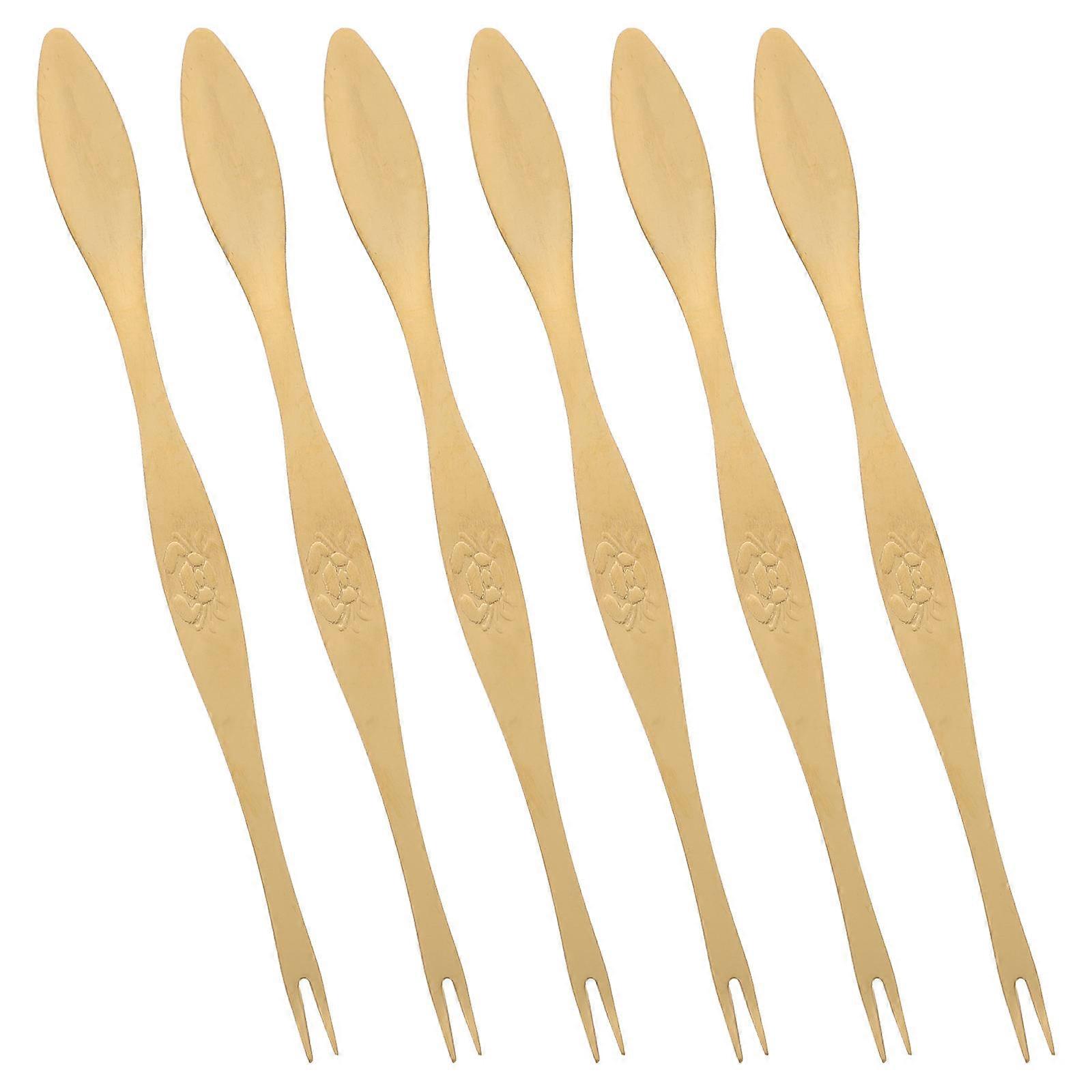 Stainless Steel Crab Needle Fork Picks for Eating Crab 6Pcs Tool