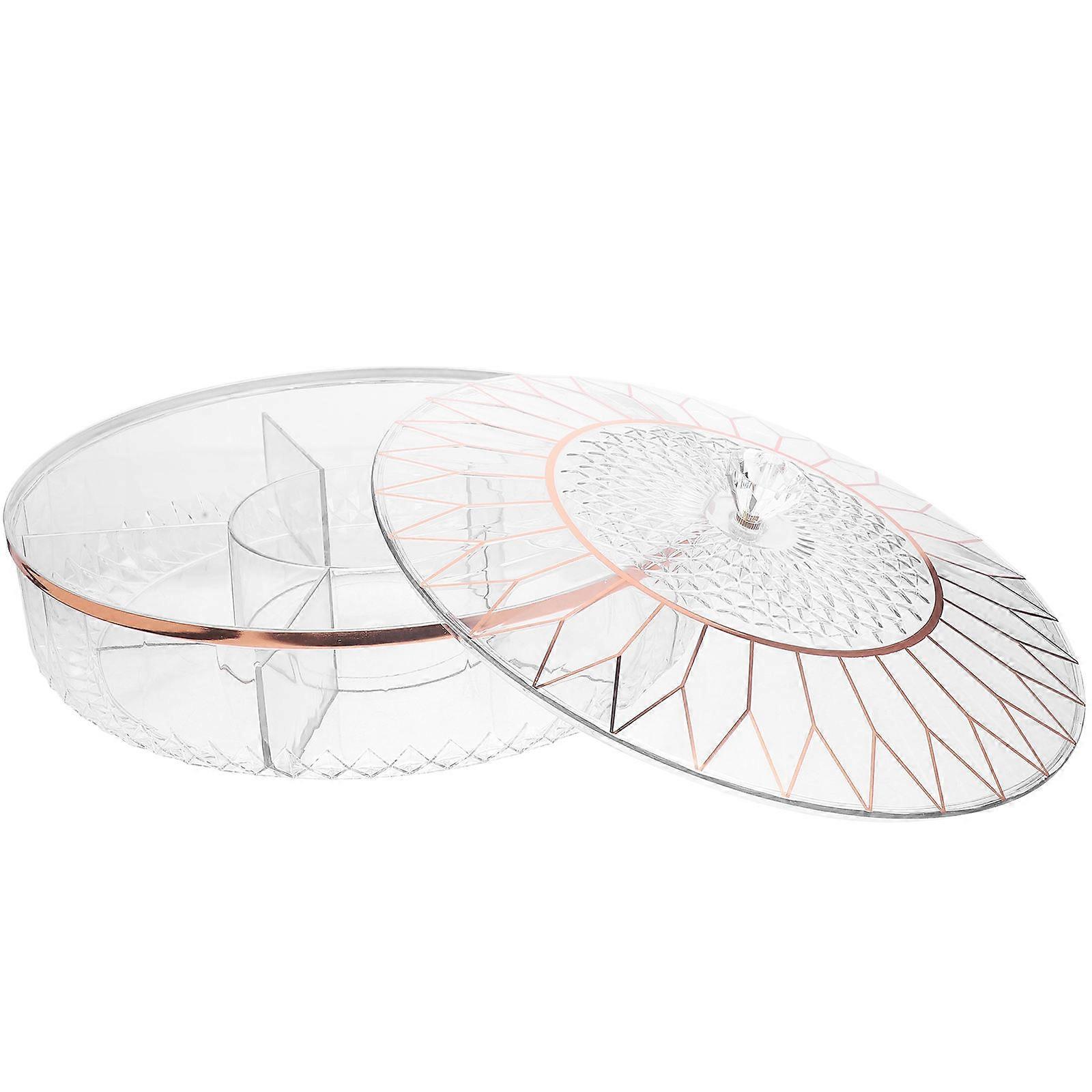 Divided Snack Platter Serving Tray with Lid for Candy Storage