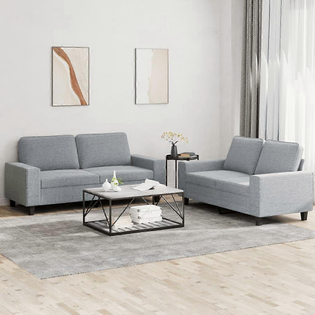 2-tlg. Sofagarnitur Hellgrau Stoff, SKU: 3201882