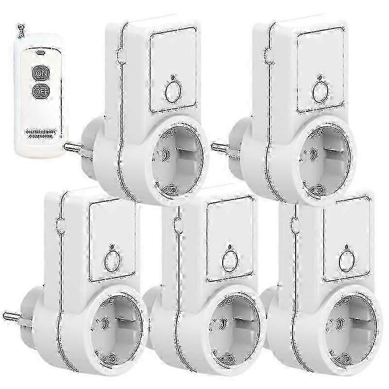 1-5x Wireless Smart Remote Control Power Outlet Socket with EU Plug by Otwoo  long