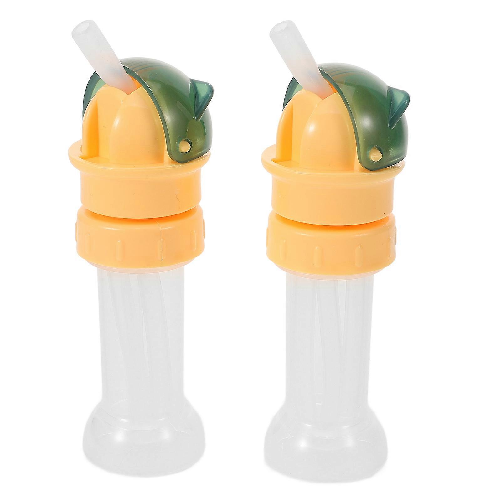 Green Water Bottle Straw Cap for Spill Proof Drinking 2Pcs Set