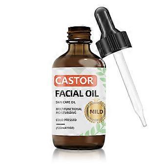 Pure Cold-Pressed Castor Oil, 120ml Organic Facial & Body Oil for Moisturizing Skin