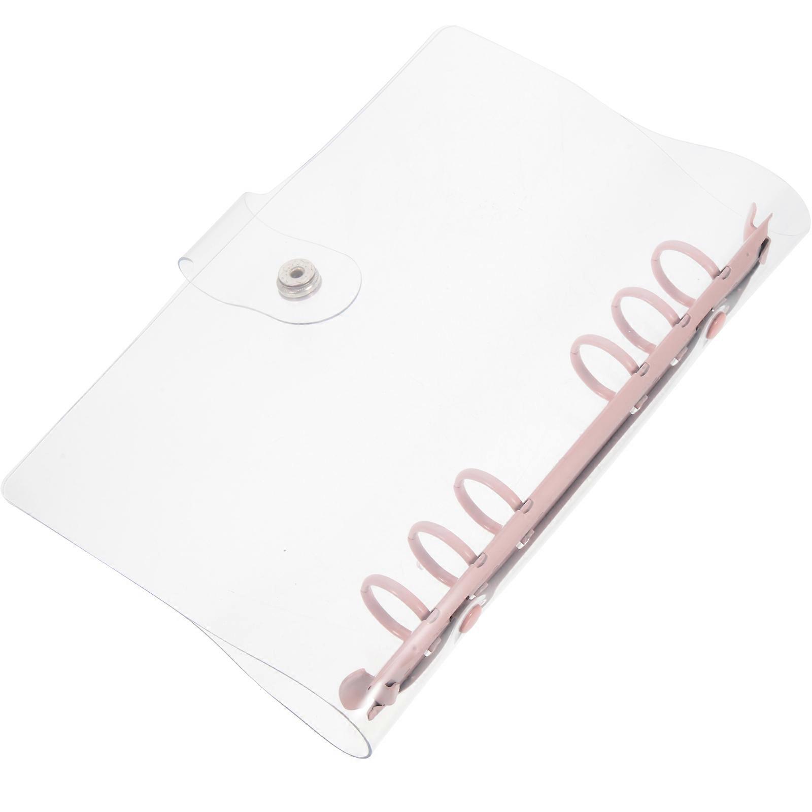 Clear A6 Binder Cover with Snap Button Lock for 5Pcs Refillable Notebook