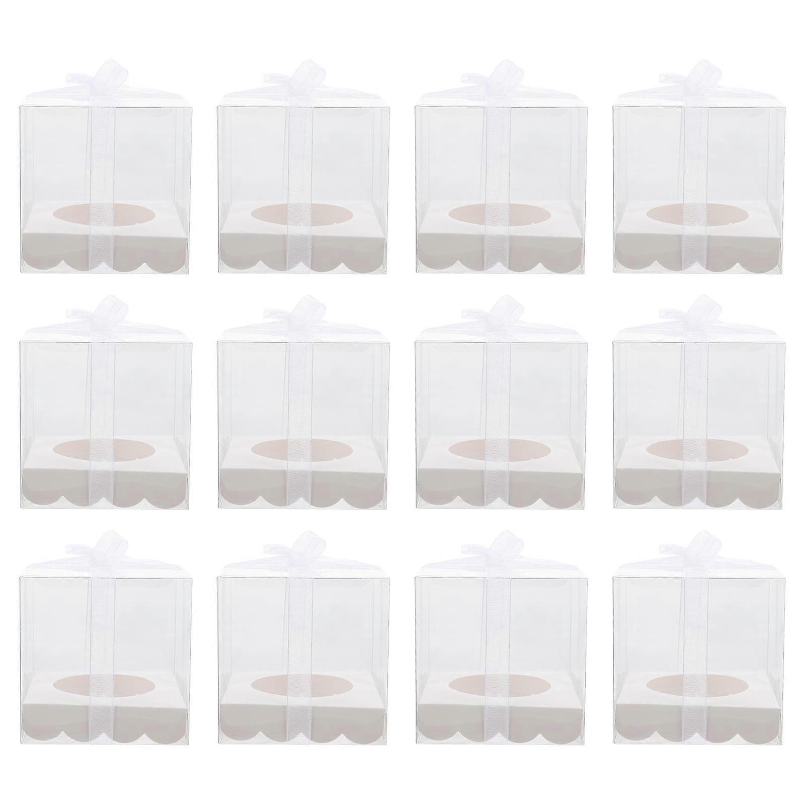 Egg Cake Packaging Box for Storage Use Including 12Pcs Clear Pet Plastic Boxes