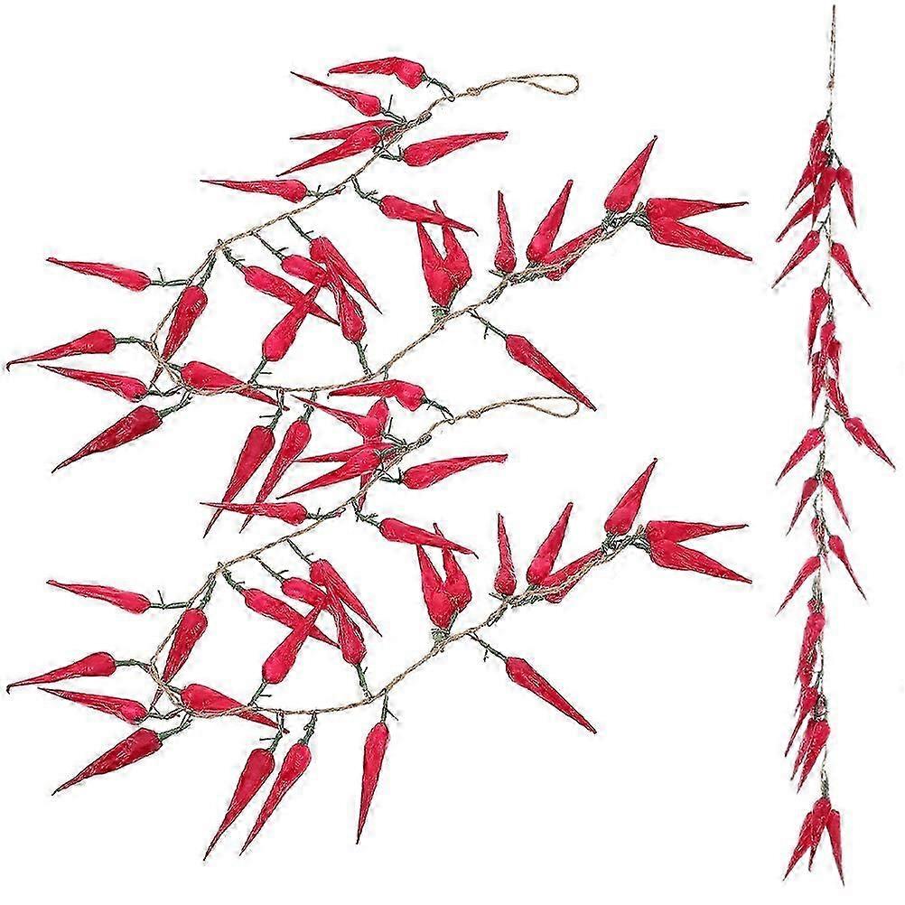 Artificial Red Pepper Strings, Foam Material, 3Pcs for Hanging Decor