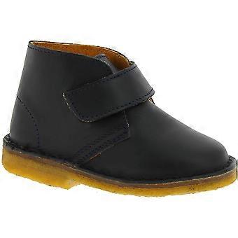 Schwarze Kinder-Ankle-Boots aus Leder, handgefertigt in Italien