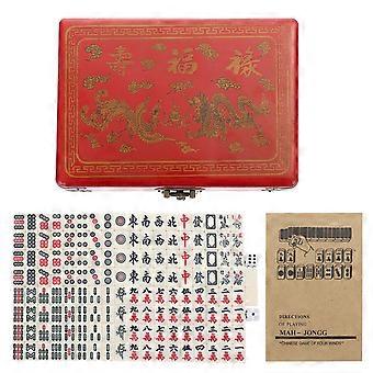 Mahjong Set Portable Chinese Mahjong Game Playthings Kit 1Set for Home