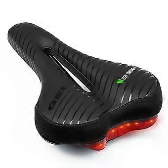 Cycling Saddle With Taillight Front Seat Mat PU Leather  Soft Comfortable Bike Saddle Road MTB Bicycle Saddles