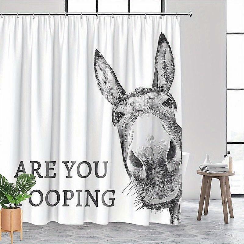 Waterproof Polyester Shower Curtain with Donkey Print