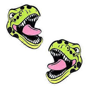 Sexy Trexy T Rex Dinosaur Nipztix Pasties Nipple Covers for Festivals, Raves, Parties, Lingerie and More, Medical Grade Adhesive, Waterproof Sweatproo