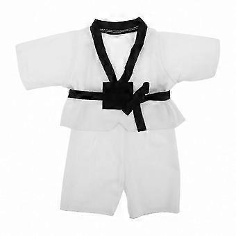 Conjunto de uniforme de karatê com faixa para bonecas e brinquedos de pelúcia de 25 a 30 cm.