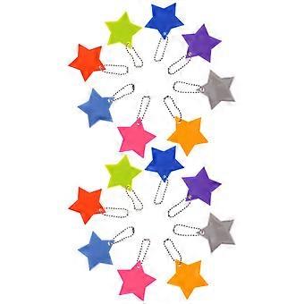 Fluorescent Star Pendant Keychain for Decoration 16Pcs PVC Accessory
