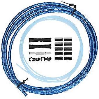 Compatible with 1.8-meter mountain bike brake cable housing kit, aluminum alloy shifter cable housing, blue.