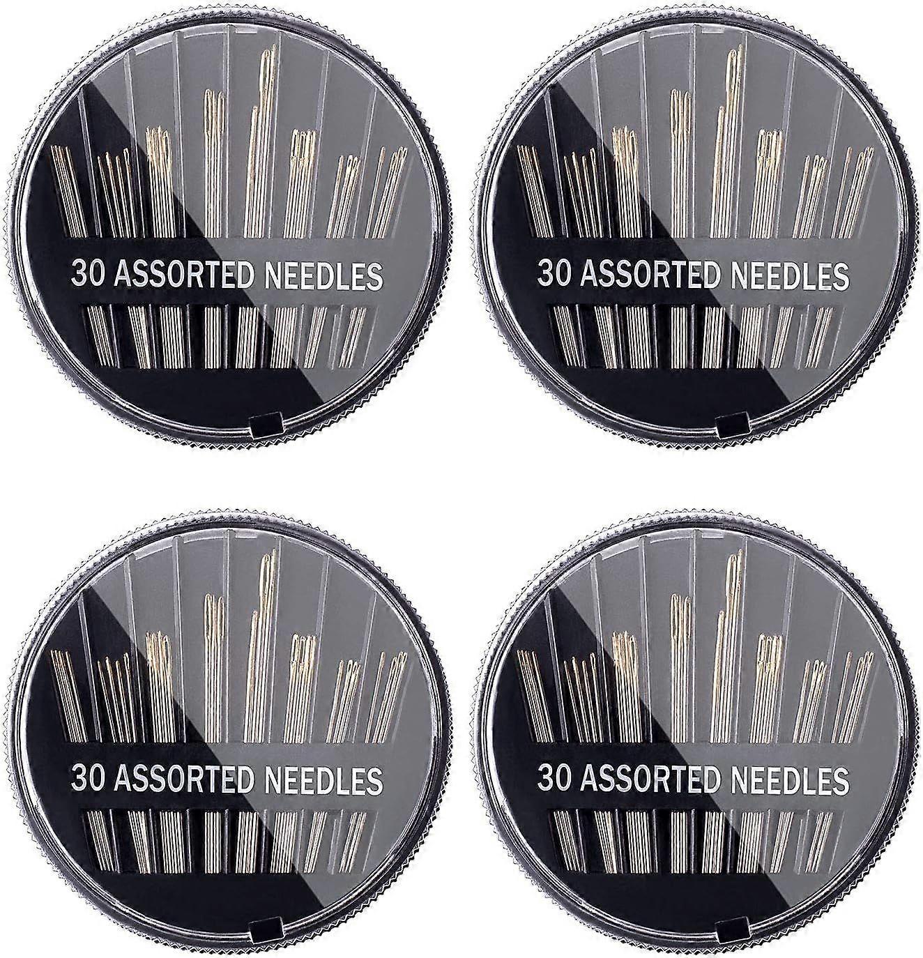 30 Count Assorted Hand Sewing Needles Per Pack, Total 4 Pack