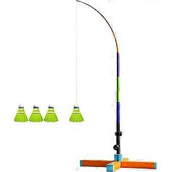 Badminton Solo Trainer,Foldable Single Player Automatic Rebound,Includes 3 Badminton shuttlecocks,Self-Training-jdy