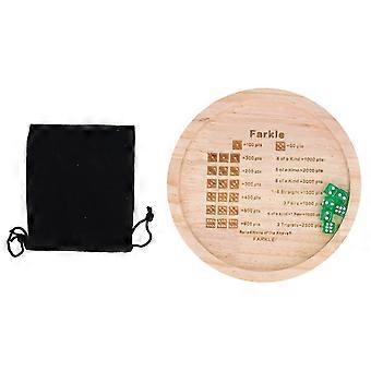Farkle Dice Tray Wooden Classic Family Game Accessory 18cm Round Board for Improving Math Skills and Dice Rolling UX