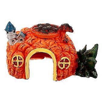 Decorazione per acquario, rifugio per gamberetti in resina, resistente allo sbiadimento, per acqua dolce e salata, colore arancione, 12,5x8x7,5 cm, 1 pezzo