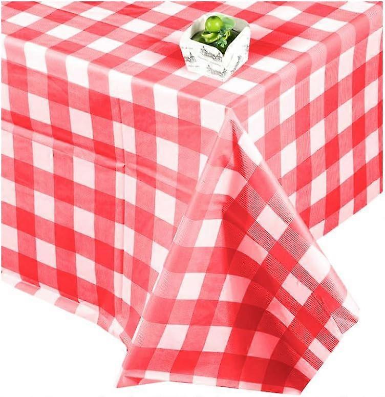 PE Tablecloths Tartan Pattern Rectangle Red 2740x1370x0.01mm
