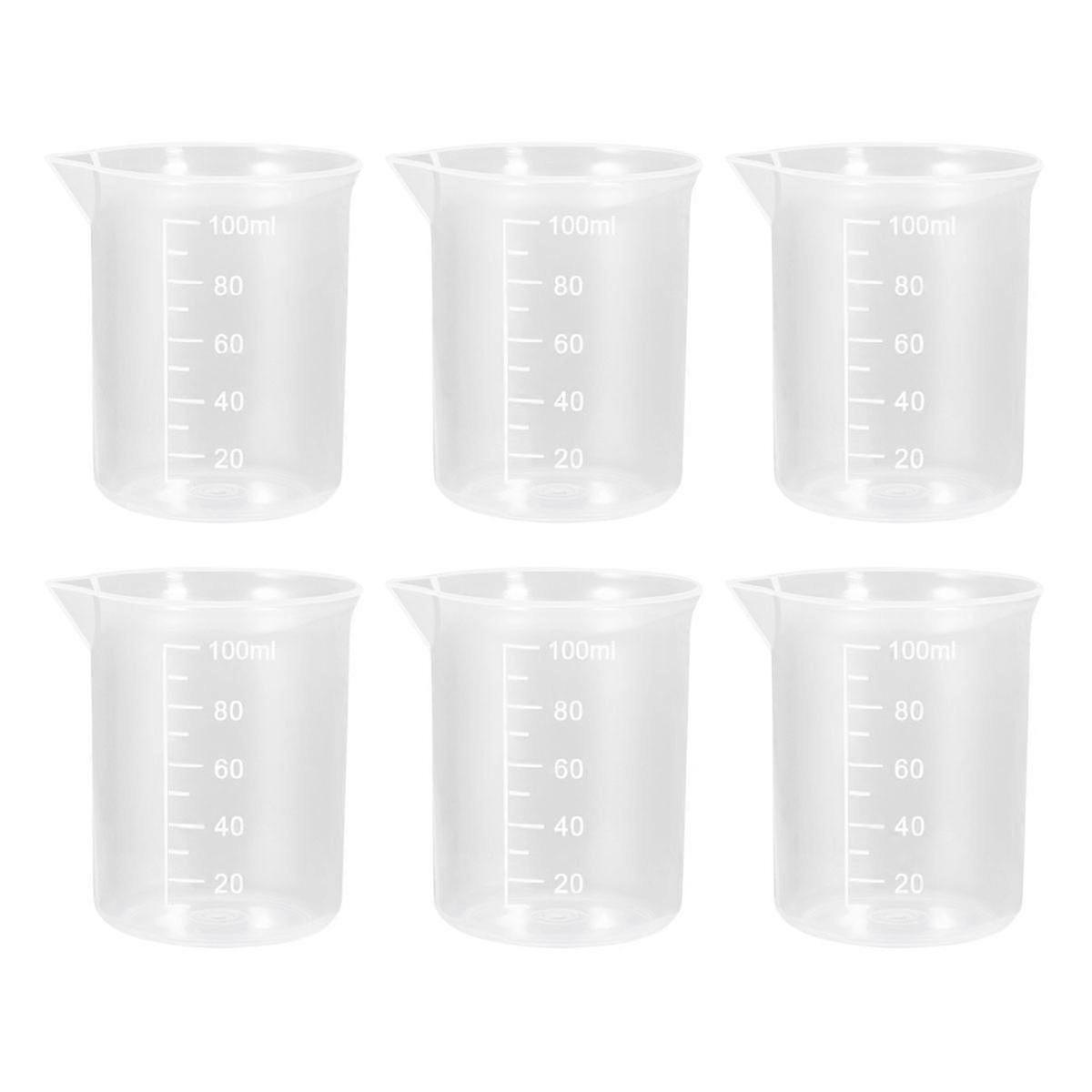 Plastic Beaker Measuring Beaker compatible with Liquid Measuring 6Pcs Pack
