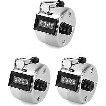 3-Piece Metal Manual Counter, 4-Digit Mechanical Counter for Golf, Step Counter, Counts Up to 9999