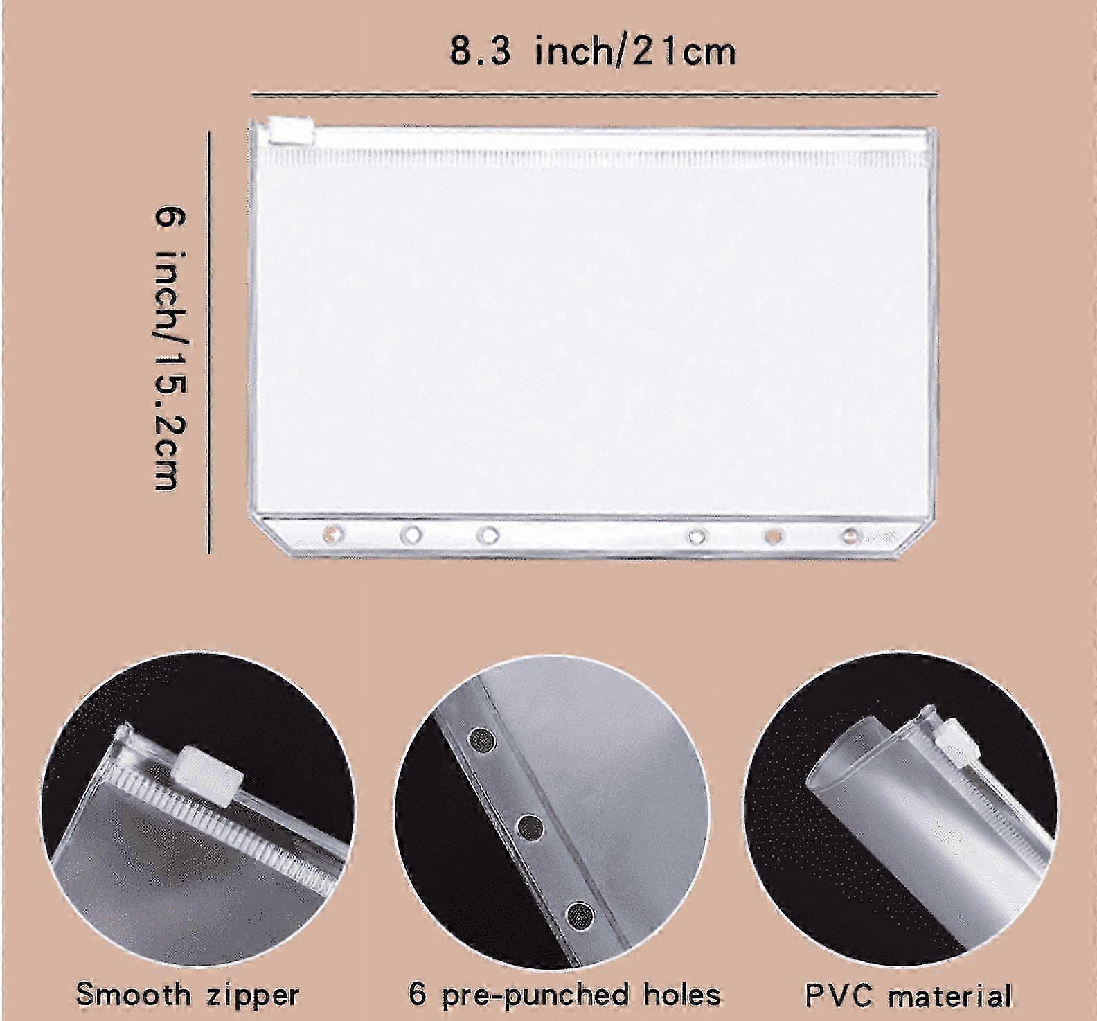 Waterproof A6 Zipper Pockets With Leather Binder