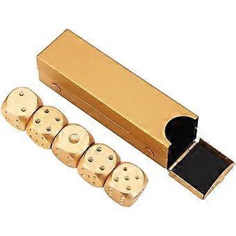 Barsinfi 5pcs Aluminum Alloy Dice Table Game Dice Set With Storage Box (silver Rectangular Box)
