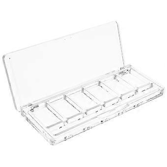 Eyeshadow Palette Transparent Plastic Container for Makeup with Six Compartments