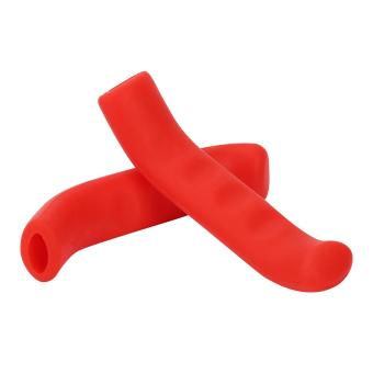 1Pair Folding   Mountain Bike Handlebar Silicone Anti Skid  Grip Cover (Red)