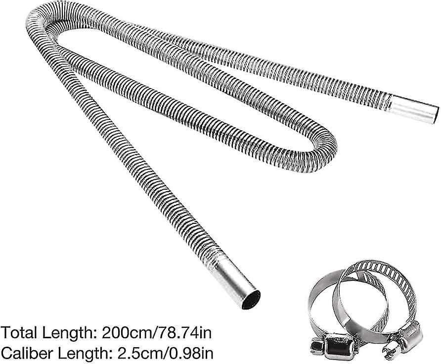JUSTPING 150cm Stainless Steel Exhaust Pipe For Air Parking / Diesel Heaters – With 2 Clamps & Accessories - View #4