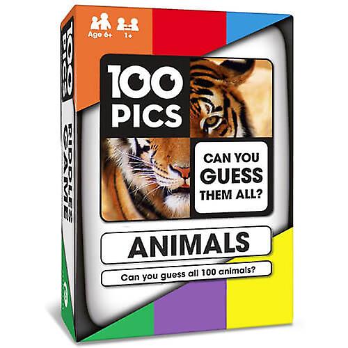 ANIMALS Poptacular 100 Pics Quiz Activity Flash Card Game for Ages 6 and Up