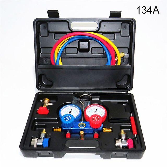 R134a/410 Ac Air Conditioner Dual Manifold Gauge Set Double Table Fluorine Refrigeration Auto Diagnostic Tools Kit