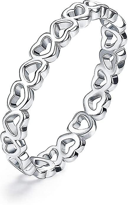 925 sterling sølv hjertering med stablebare ringer damer