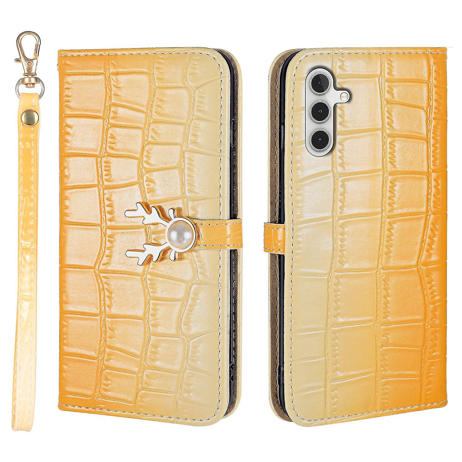 Elk Pattern Phone Case For Samsung Galaxy A13 With Card Holder, Lanyard, Pu Leather Material, Wallet Function, Corner Fall Protection