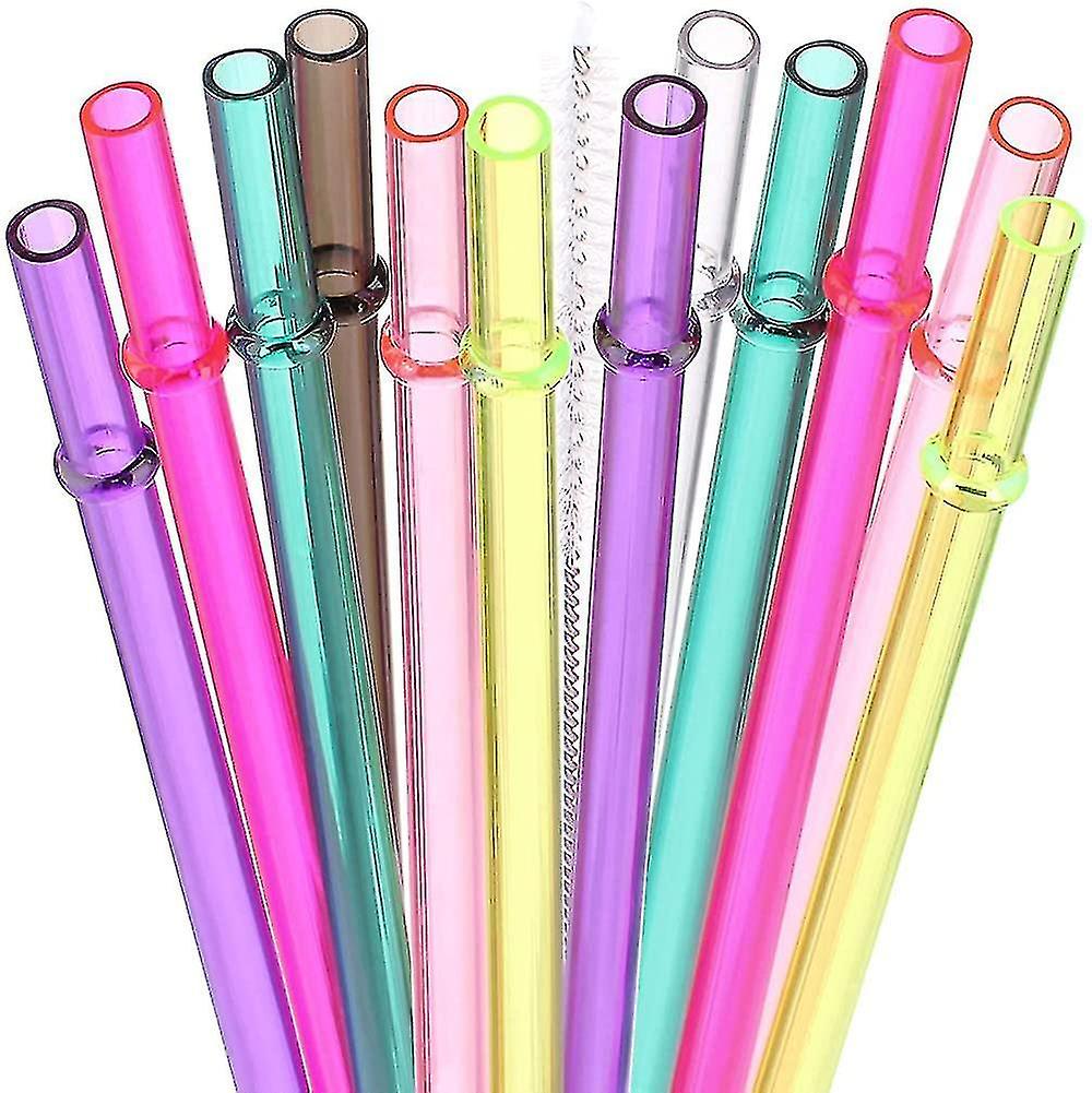 23cm Clear Reusable Thick Plastic Replacement Drinking Straws Extra Long