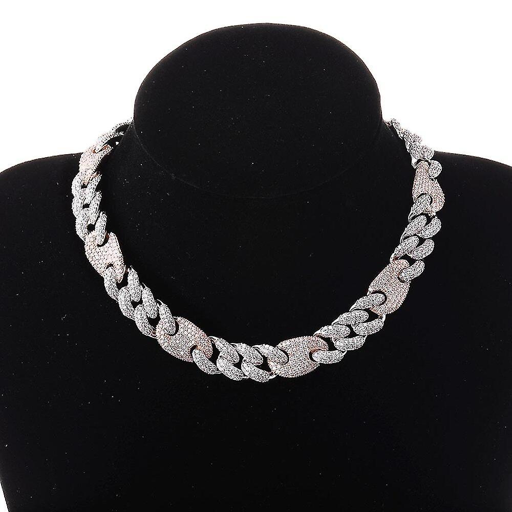 20mm ميامي مربع المشبك الكوبي ربط سلسلة الذهب قلادة مثلج خارج مكعب زركونيا بلينغ الهيب هوب أزياء والمجوهرات الهدايا للرجال