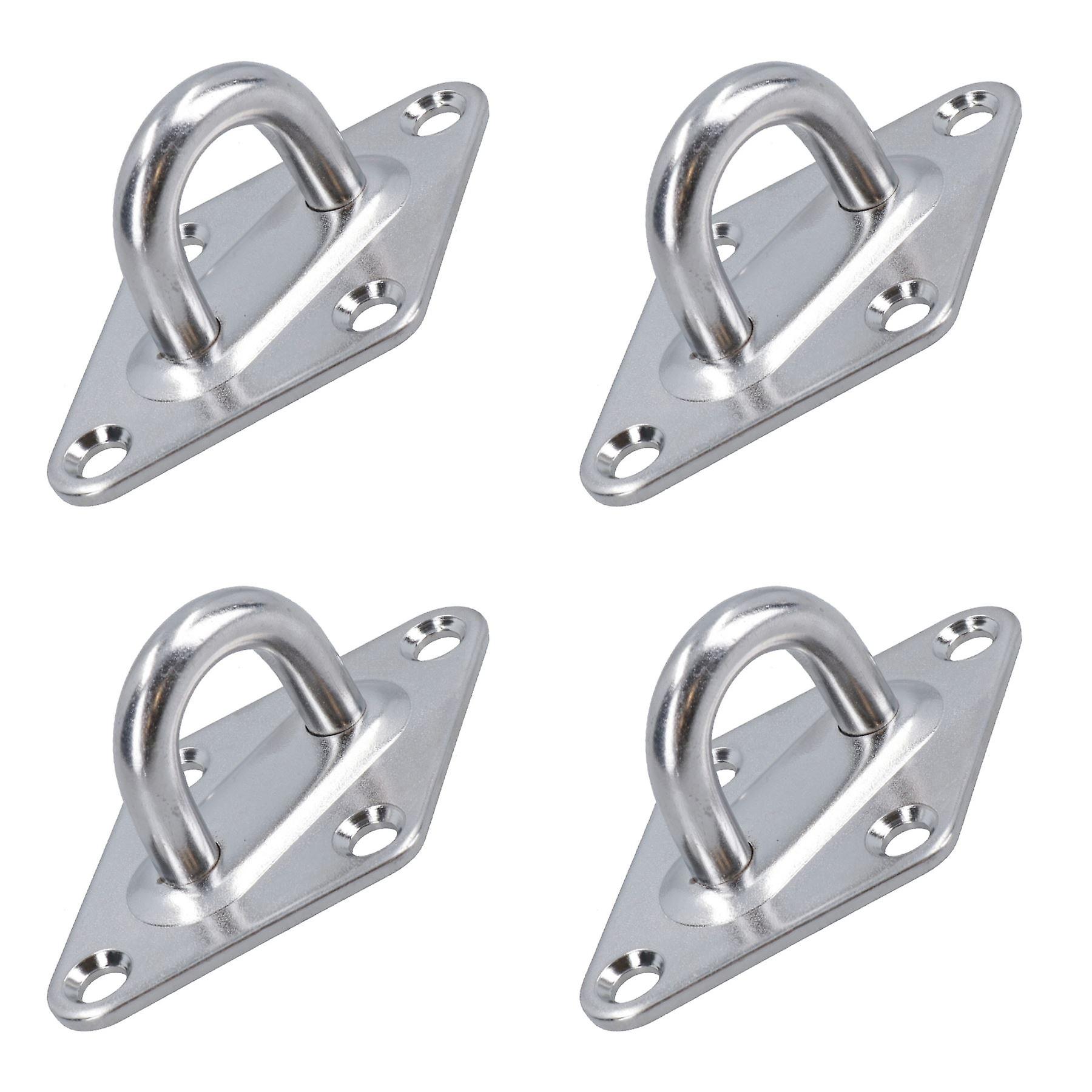 4 Pack 5mm Diamond Eye Plate Tie Down Anchor Ring Stainless Steel A2