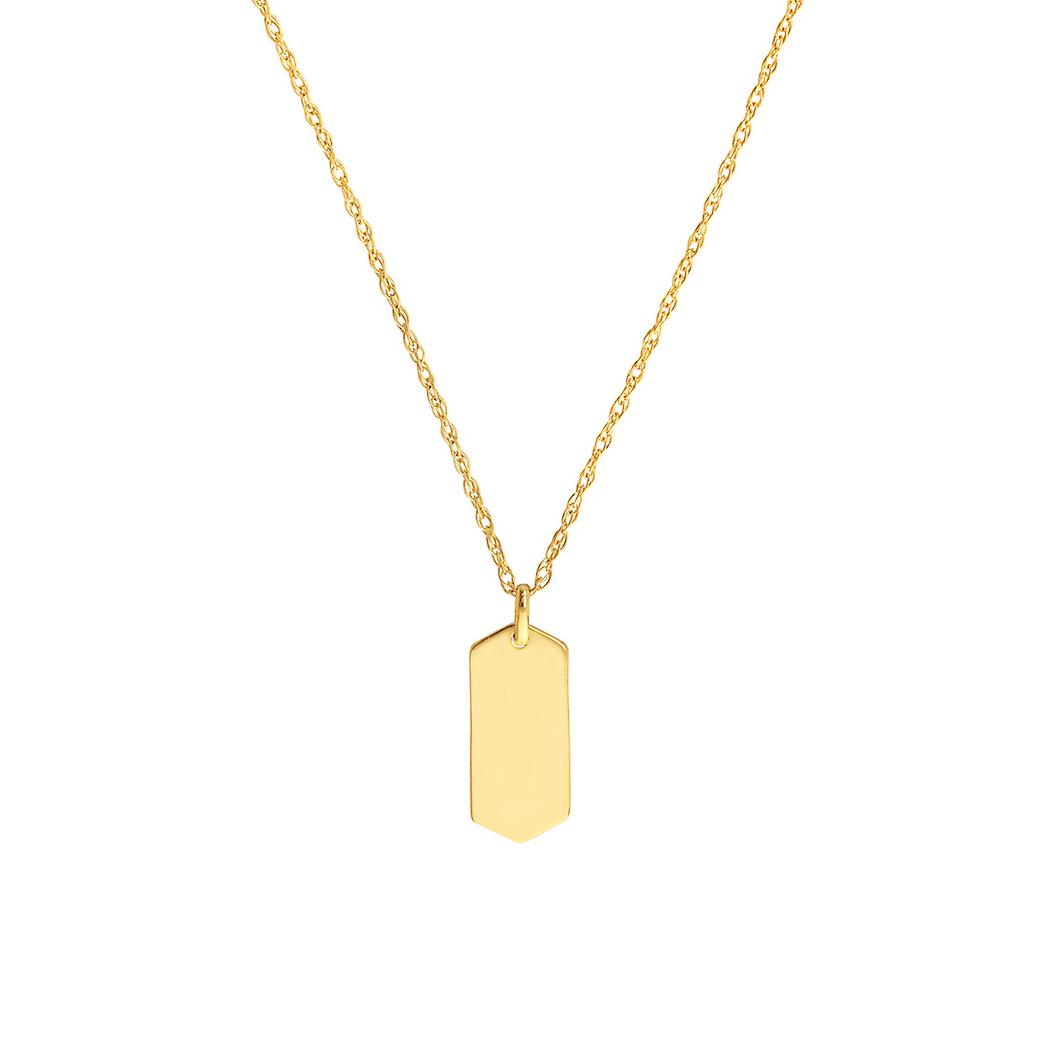 Pendentif gravé en or jaune 14 carats Collier réglable 18 pouces-pendentif pour les femmes