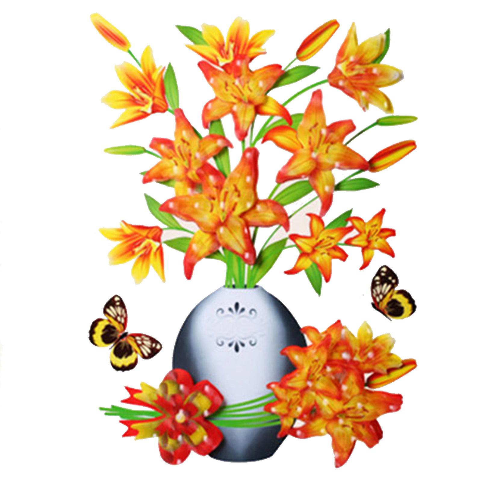 3d Artificial Vase Wall Stickers Self-adhesive Wall Stickers For Kitchen Wall Decor Nursery Room