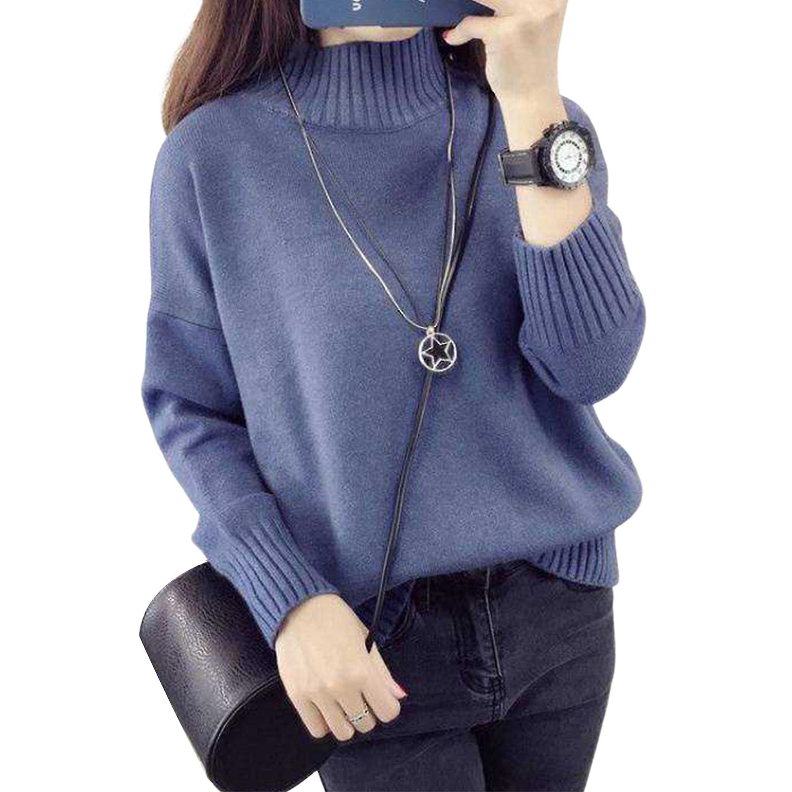 Thickened Pullover Oversize Top Winter Solid Color Loose Knit Sweater