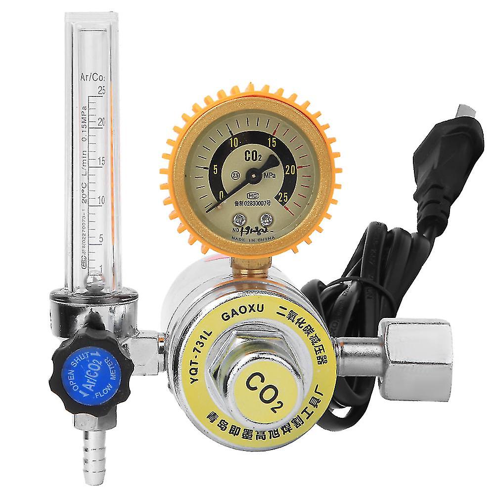 Riduttore di pressione Fyearfly Co2, riduttore di riscaldamento decompressore 0-25MPa in lega di zinco Filettatura femmina G5 / 8in (36V)