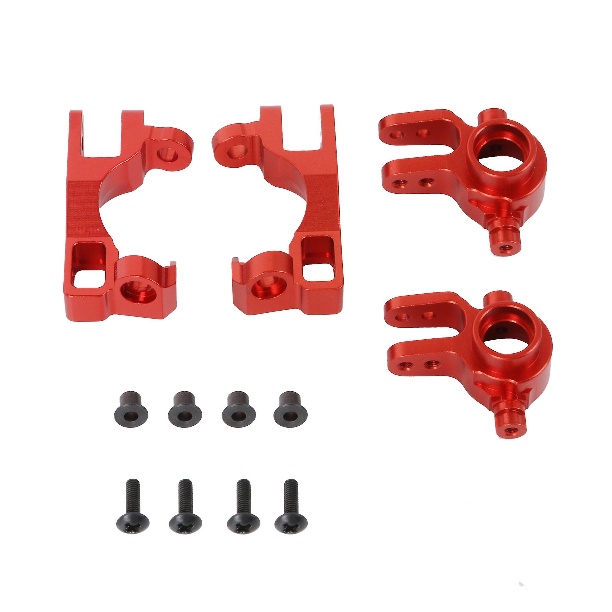 4 Pieces RC Al. Steering Hub & C-Hub Carrier Replacement for TRAXXAS Red