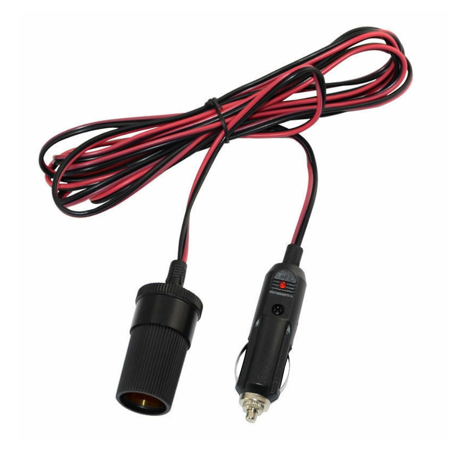 100W 12/24V Car Cigarette Cigar Lighter Extension Cable Socket Lead Cord Adapter