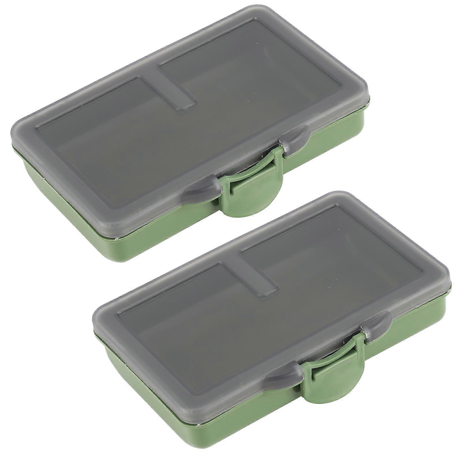 Carp Fishing Tackle Box 2Pcs Fishing Hook Bait Gadget Box Mini PP Storage Box Case for Fishing Tackle Accessories1 Compartment
